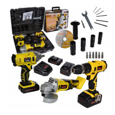 SR-028 Набір акумуляторного інструменту - Гайковерт+Шуруповерт+Болгарка 20.4В BOXER SR-028 Набір акумуляторного інструменту - Гайковерт+Шуруповерт+Болгарка 20.4В BOXER