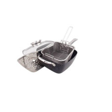 EB-12111 Сковорода - сотейник - фритюрниця - пароварка 3В1 Edenberg 24x24x9.5 см