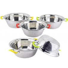 EB-18087 Друшляк-сито 18x8,0 см з 2 бічними ручками та плоским дном з нержавіючої сталі