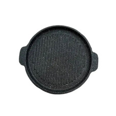  EB-18411 Сковорода-гриль чавунна Edenberg 22*1.8см на дерев'яній підставці 