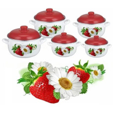 EB-1875 Набір кухонного посуду 10 предметів емальований