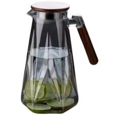 EB-19574 Глечик Edenberg  скляний із дерев'яною ручкою та кришкою 1.8 л