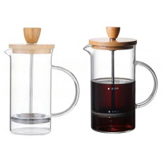 EB-330 Заварник френчпрес скло бамбук Edenberg 600мл для чаю та кави