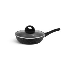 EB-3426 Сковорода литий алюміній Edenberg 20см з кришкою з мармуровим антипригарним покриттям 