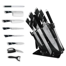 EB-3613 Набір ножів Edenberg 9 предметів на акриловій підставці з ножицями та мусатом EB-3613 Набір ножів Edenberg 9 предметів на акриловій підставці з ножицями та мусатом