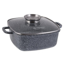 EB-3971 Каструля-казан квадратна Edenberg 2.8 л 20 см з гранітним антипригарним покриттям та кришкою