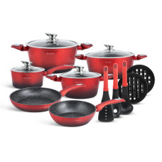 EB-5619 Набір кастрюль з мармуровим покриттям  15 предметів