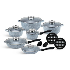 EB-8040 Набір кухонного посуду з гранітним покриттям 16 предметів EB-8040 Набір кухонного посуду з гранітним покриттям 16 предметів