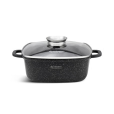 EB-8111 Каструля-казан квадратна Edenberg 2.8 л 20 см з мармуровим покриттям та кришкою з дозатором олії